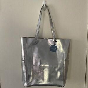 Silver tote bag